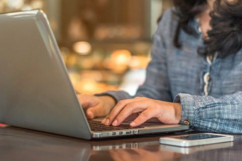 Digital Lifestyle Blog Writer Or Business Person Using Smart Device Working On Internet Communication Technology