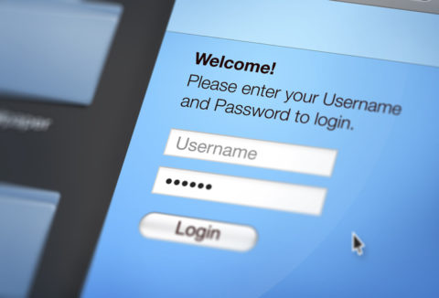 Close Up View Of Computer Screen On Website Login Page